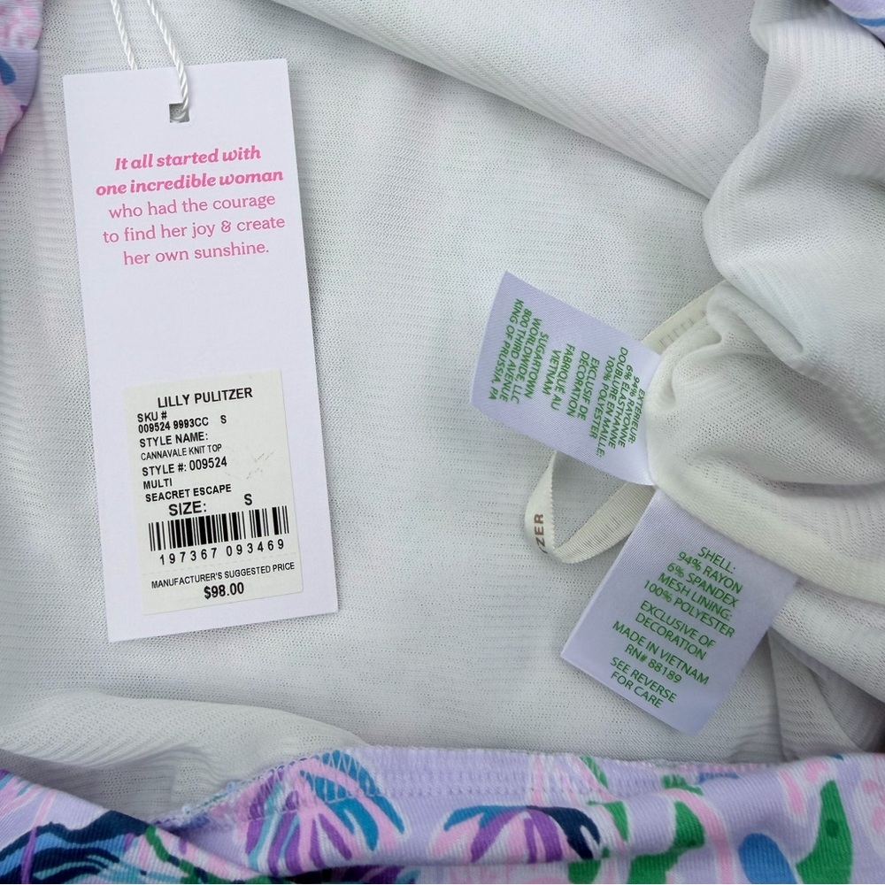 Lilly Pulitzer Cannavale Knit Top with Gold Chain details on adjustable straps - Picture 5 of 9